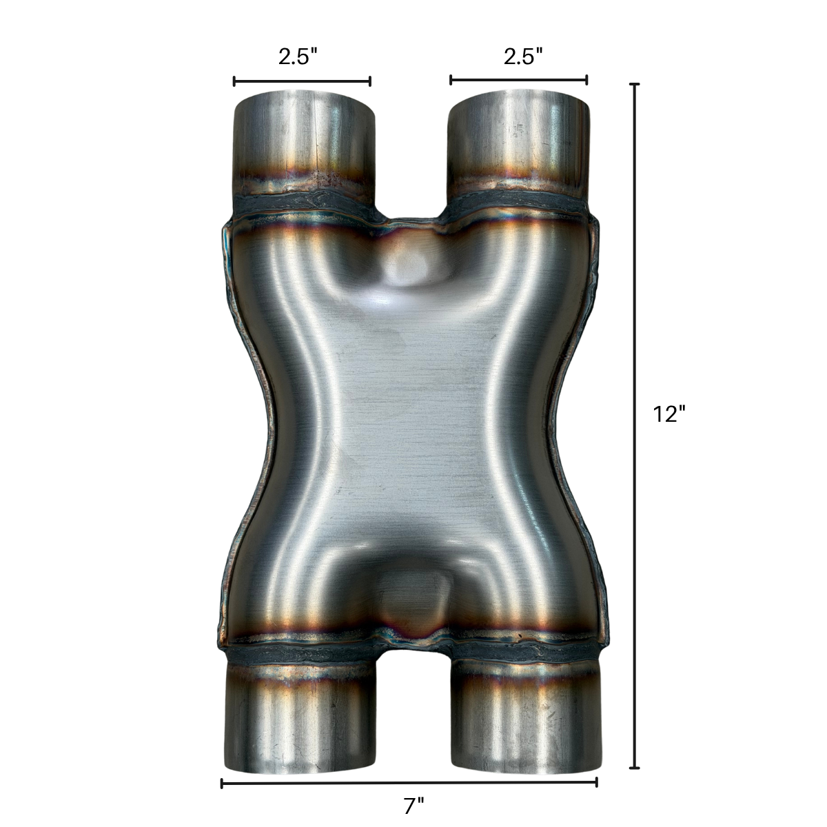 X Pipe Rush Acero Inoxidable Boquillas 2.5” Alto Flujo X-2525