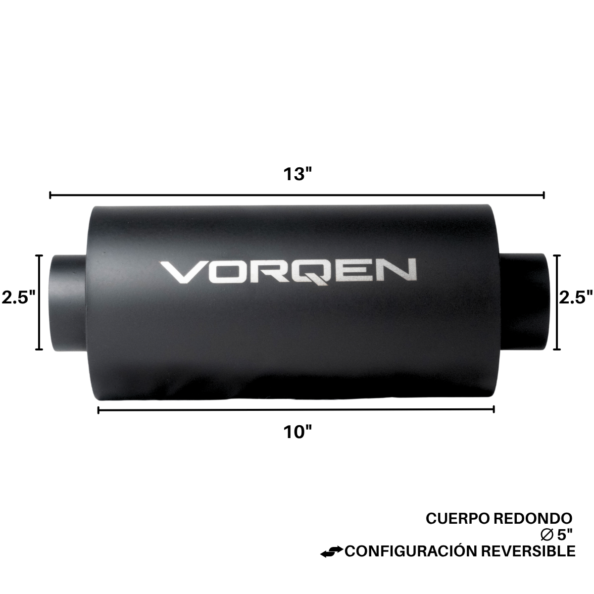 Mofle Escape Deportivo Vorqen Redondo Fibra 10in 2.5in