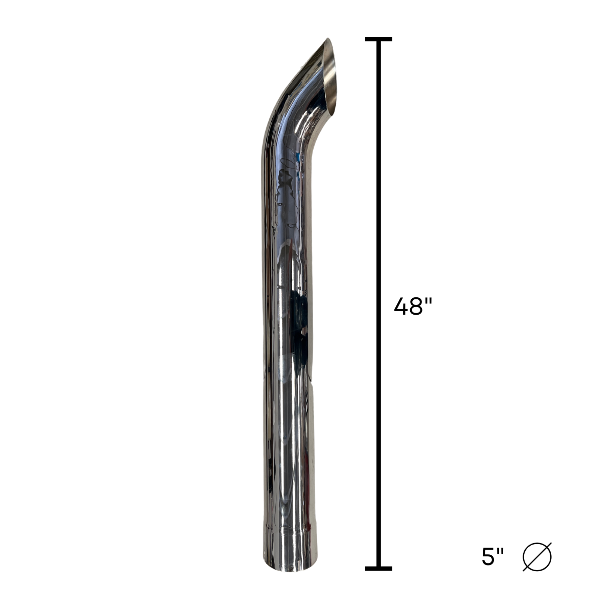 Pipa de Escape Cuello de Ganso Cromada 5" Largo 48"
