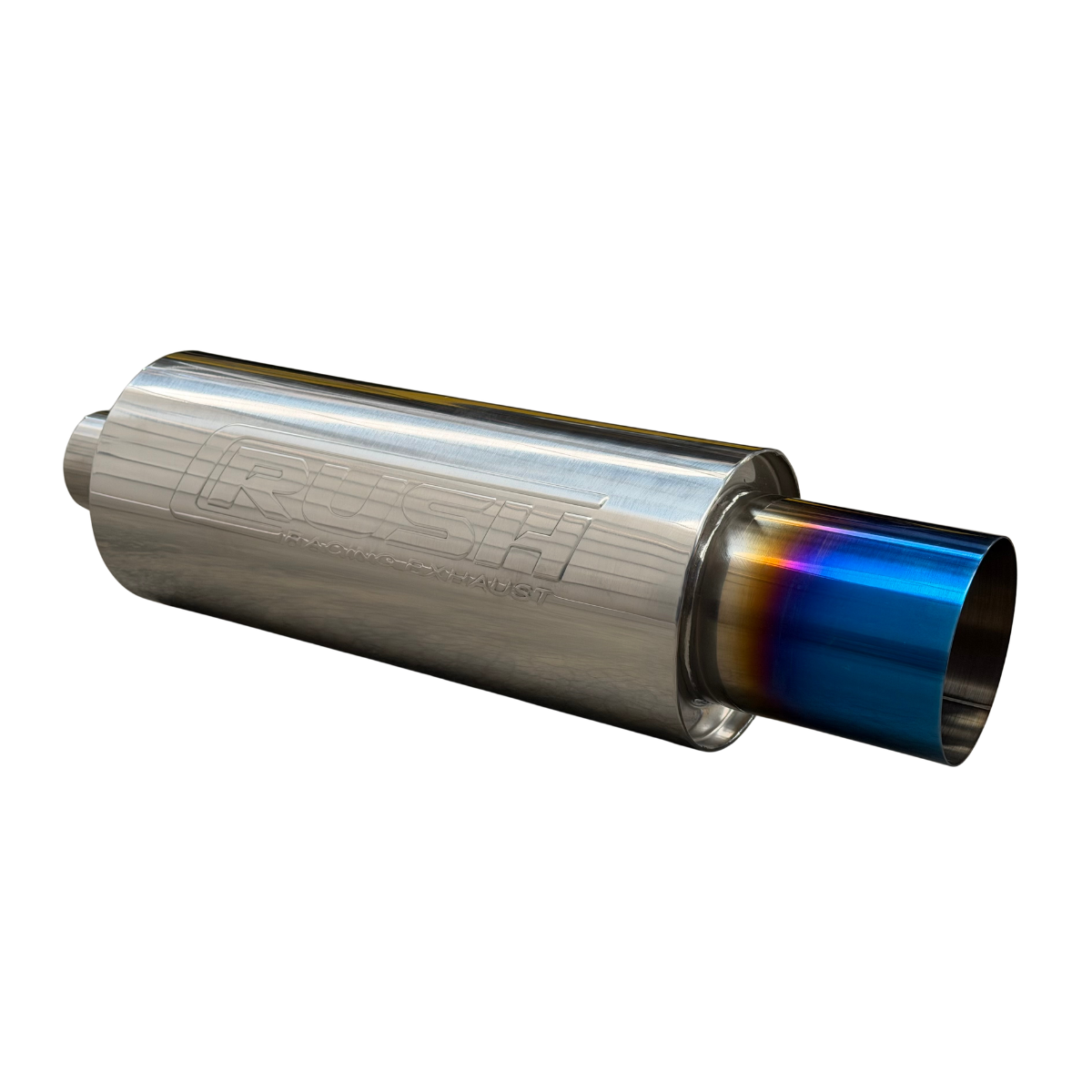 Mofle Escape Deportivo Rush Acero Inoxidable Punta Azul R-201
