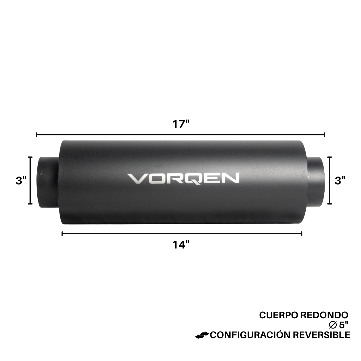 Mofle Escape Deportivo Vorqen Redondo Fibra 5x14 3in