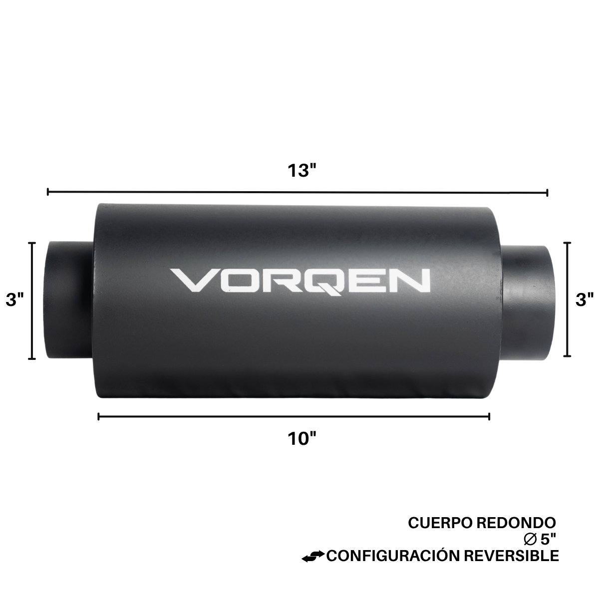 Mofle Escape Deportivo Vorqen Redondo Fibra 5x10 3in