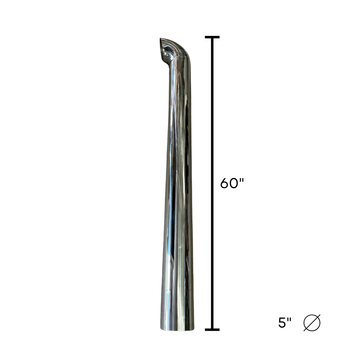 Pipa de Escape Cuello de Ganso Acero Inoxidable 5" Largo 60"