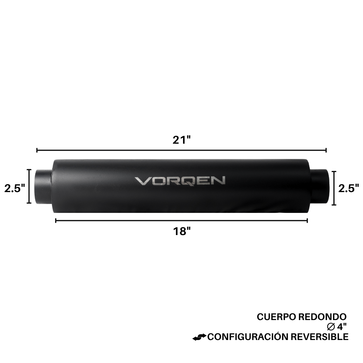 Resonador Deportivo Vorqen Redondo Fibra 4x18 2.5in