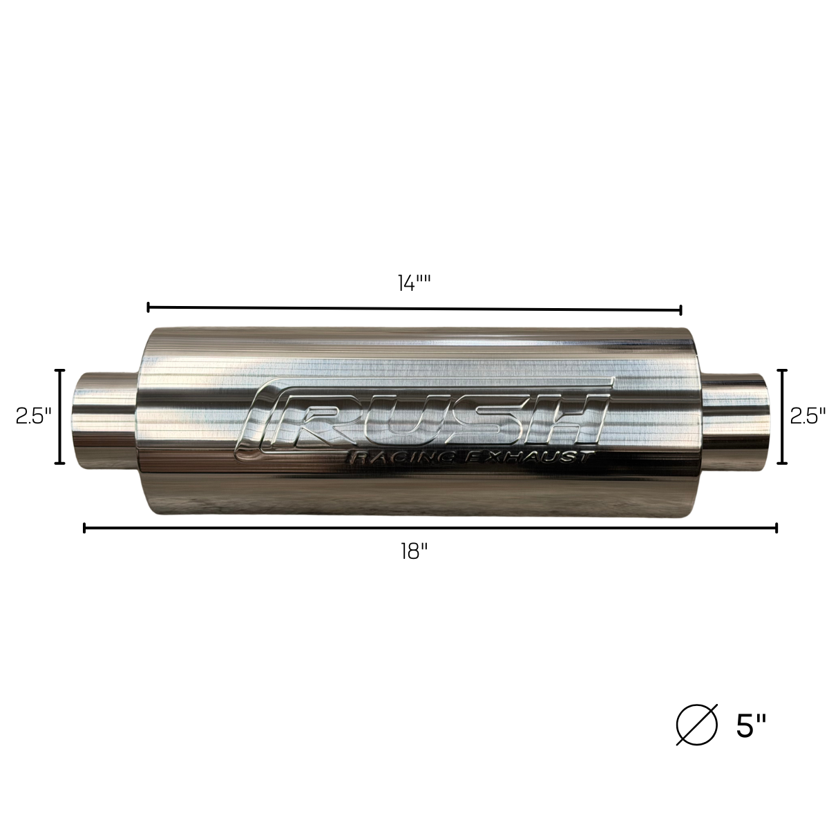Mofle Escape Resonador Deportivo Rush Inoxidable Largo 14