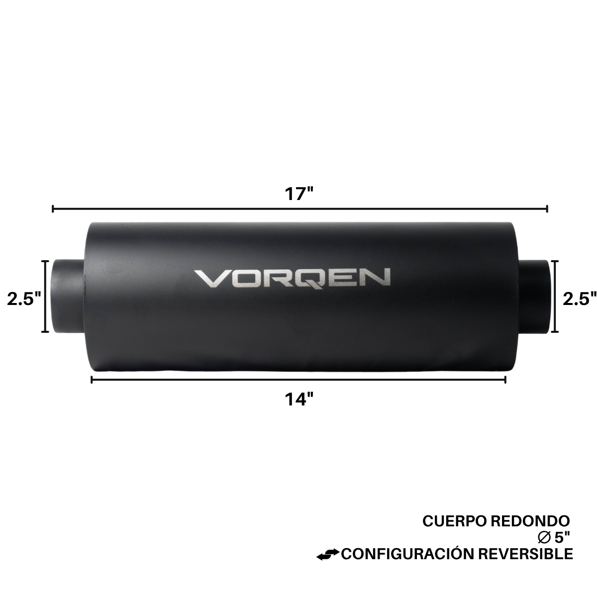Mofle Escape Deportivo Vorqen Redondo Fibra 14in 2.5in