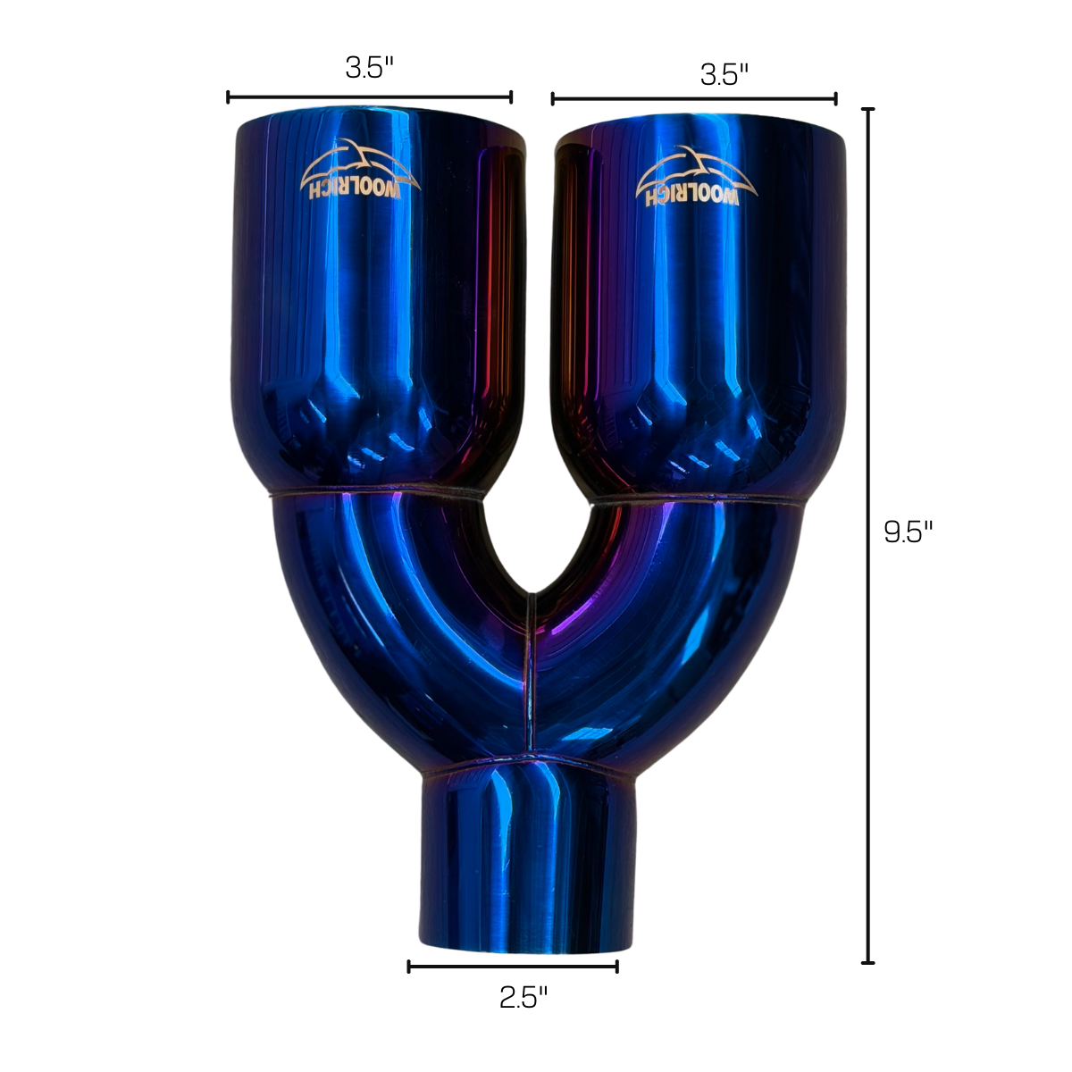 Colilla Doble de Escape Deportiva Recta Woolrich 3.5" WAI-0264FBL