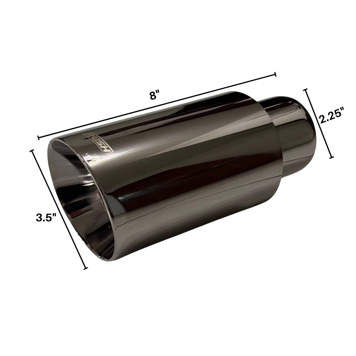 Colilla Punta De Escape 4" Rush Acero Inoxidable Negro Cromo R-013BBC