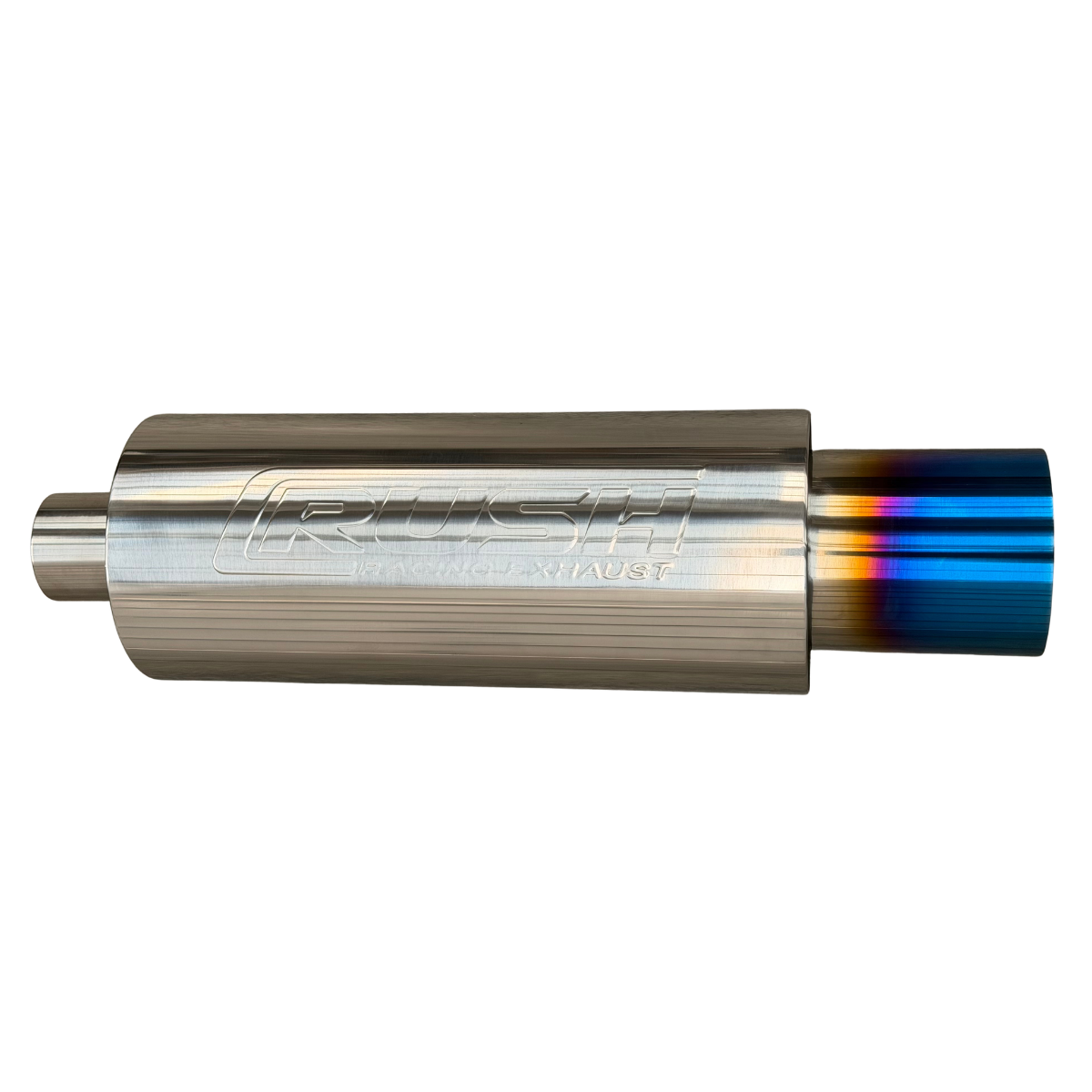 Mofle Escape Deportivo Rush Acero Inoxidable Punta Azul R-201
