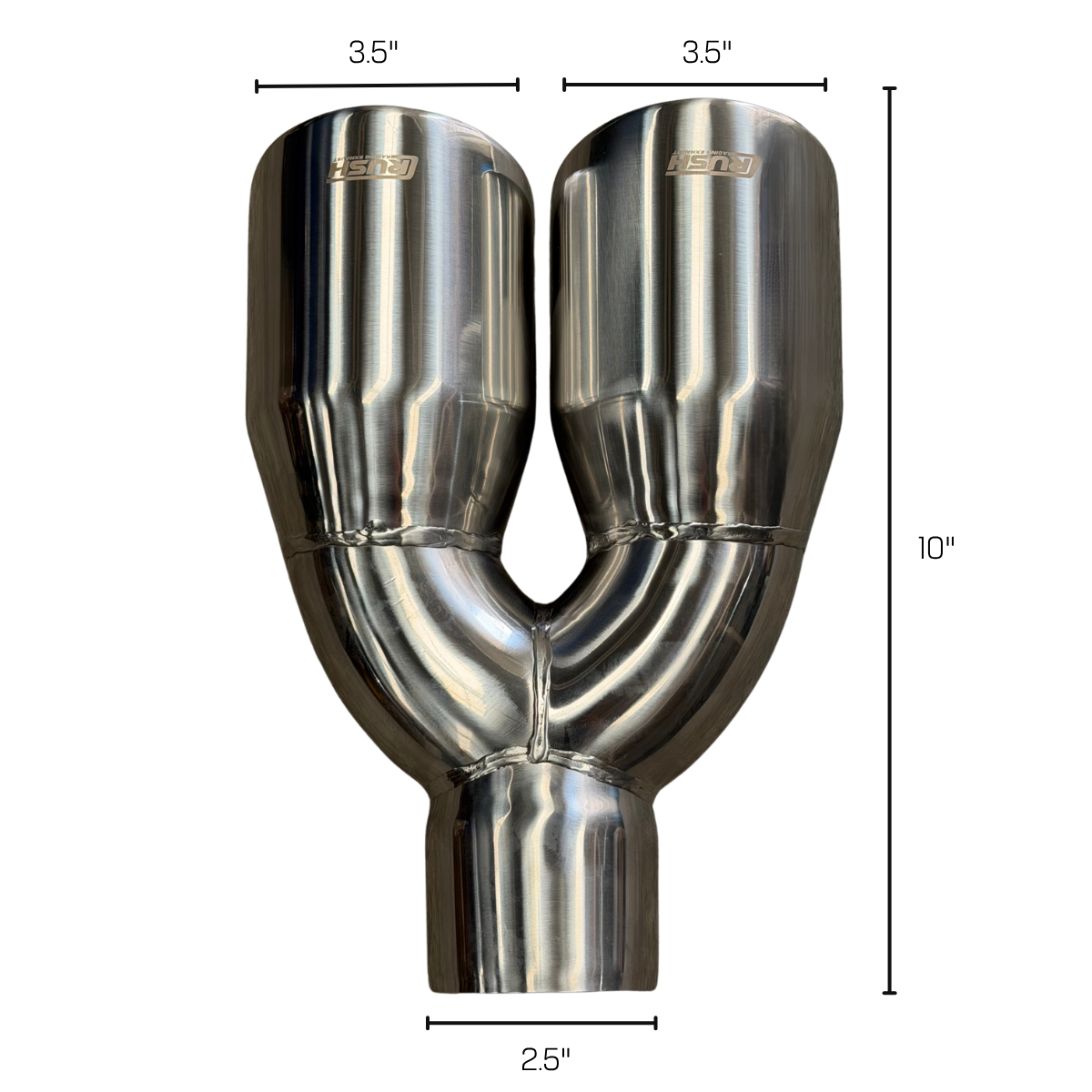 Punta Colilla Terminal Escape Doble Rush 3.5 In Acero Inox R-253510D