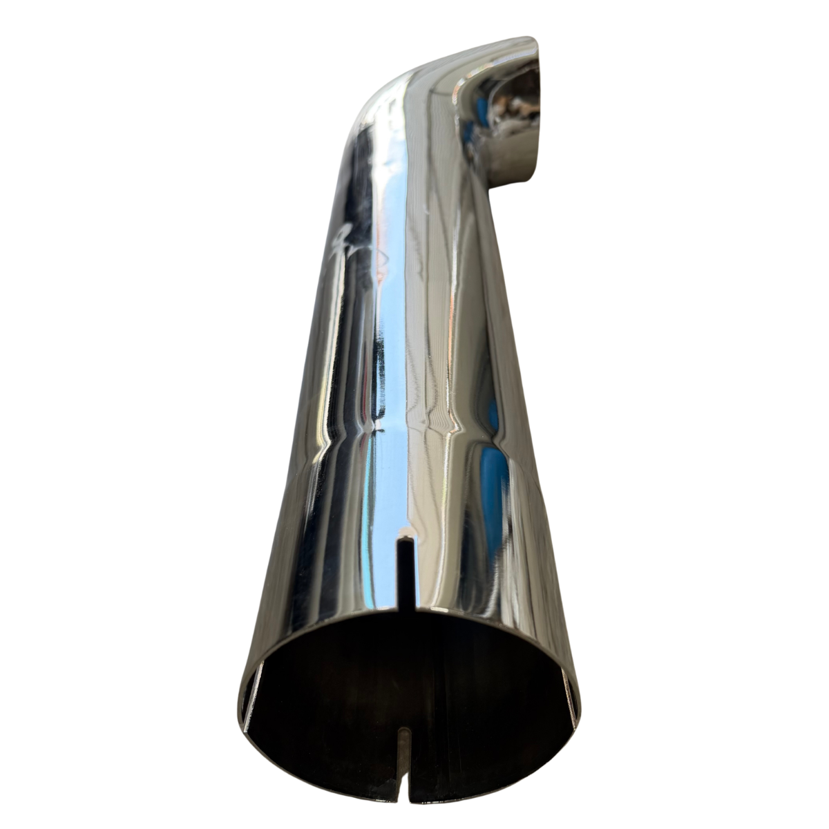 Pipa de Escape Cuello de Ganso Cromada 4" Largo 24"