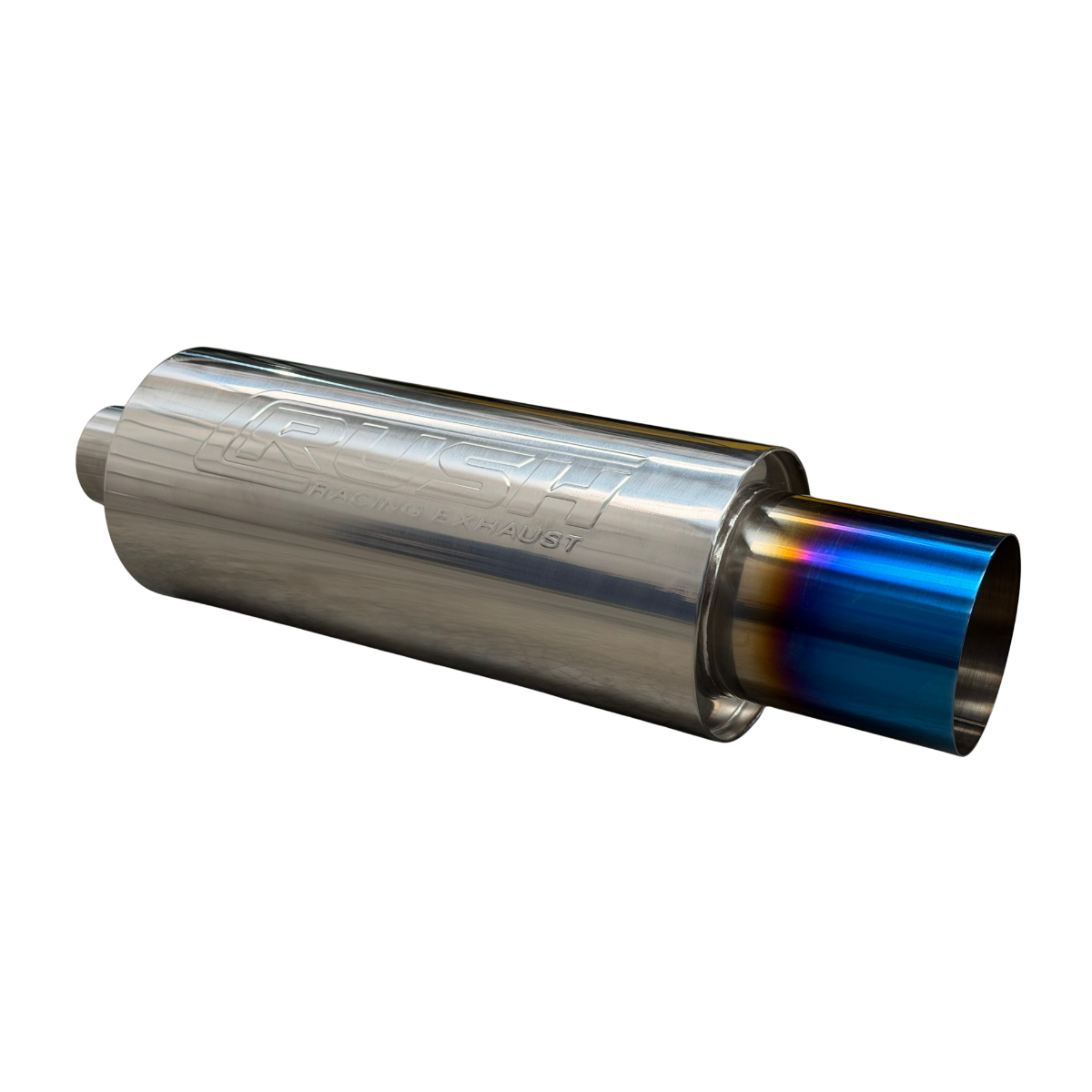 Mofle Escape Deportivo Rush Acero Inoxidable Punta Azul R-201