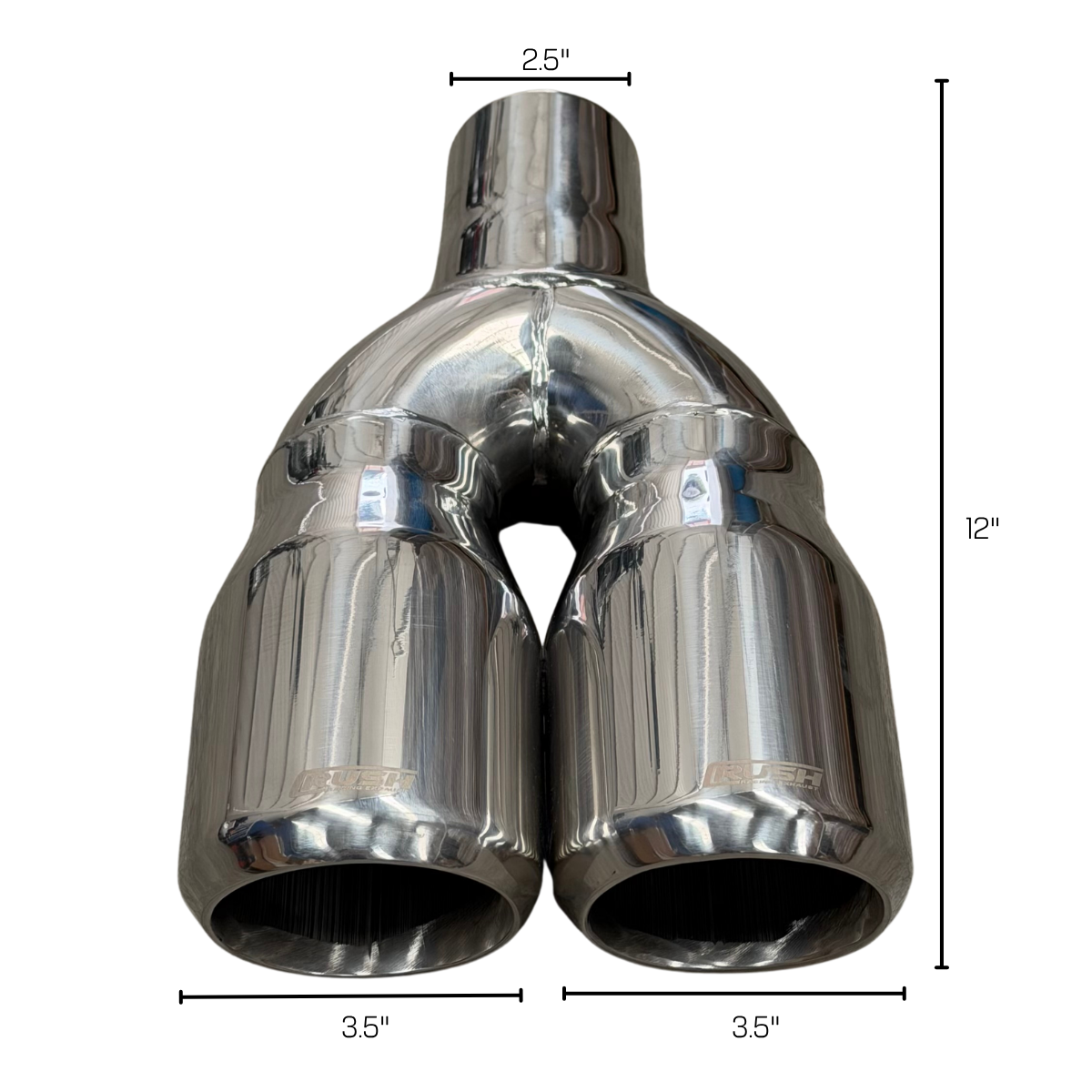 Punta Colilla Terminal Escape Doble Rush 3.5 In Acero Inox R-24024DS