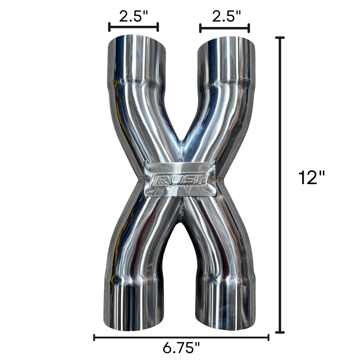 X Pipe Rush Acero Inoxidable Pulido Boquillas 2.5” Alto Flujo R-X-2525