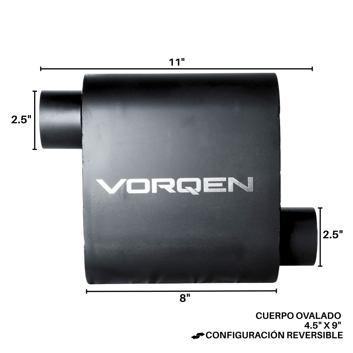 Mofle Escape Deportivo Vorqen Series 10 Lado-Lado 8in 2.5in