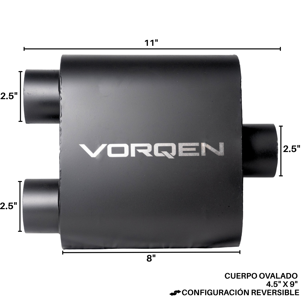 Mofle Escape Deportivo Vorqen Series 10 Centro Dual 8in 2.5in