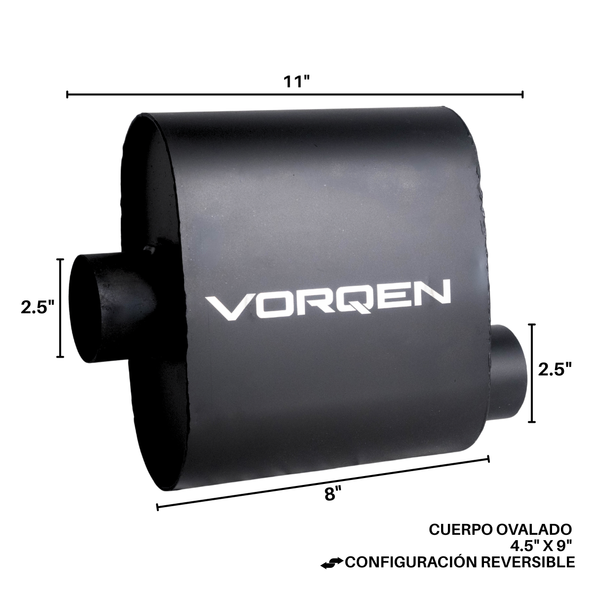 Mofle Escape Deportivo Vorqen Series 10 Lado-Centro 8in 2.5in