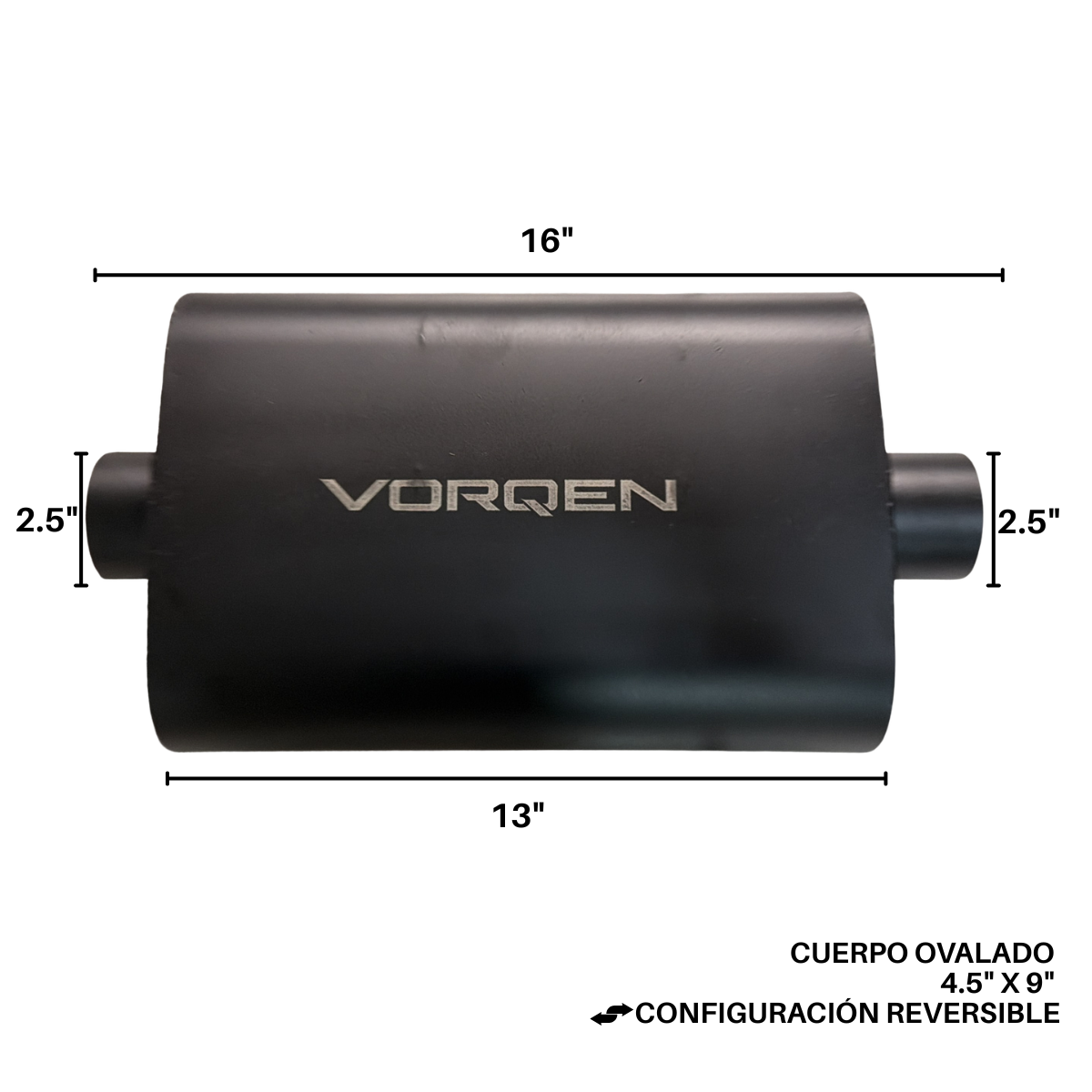 Mofle Escape Deportivo Vorqen Series 40 Centro-Centro 13in 2.5in