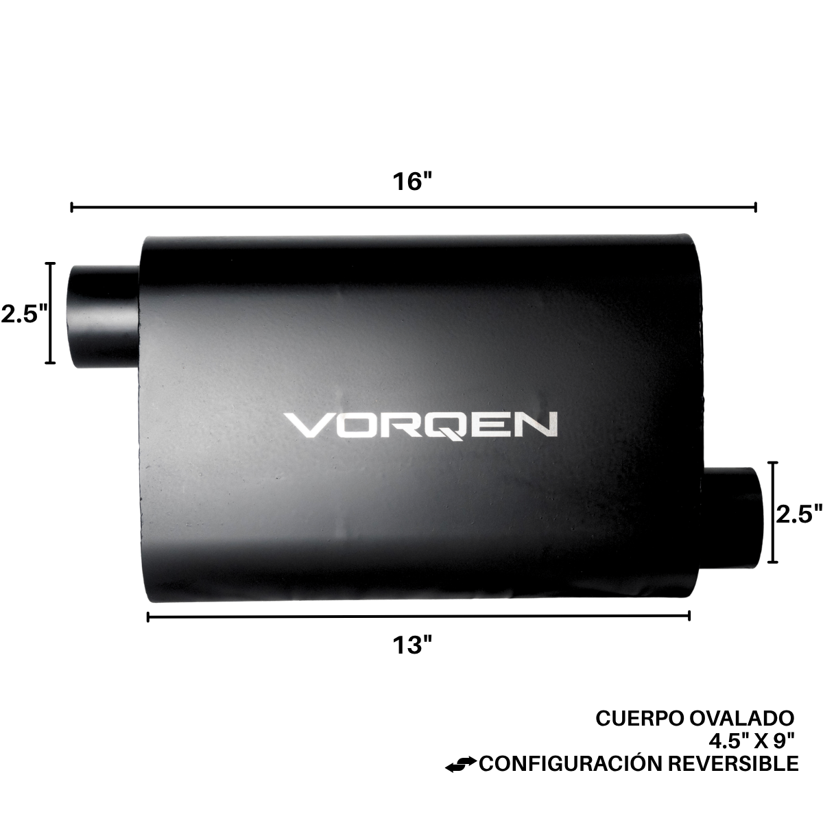 Mofle Escape Deportivo Vorqen Series 40 Lado-Lado 13in 2.5in